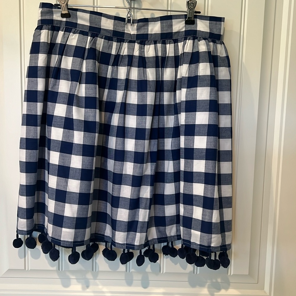 EUC Elizabeth Wilson Designs skirt large navy white